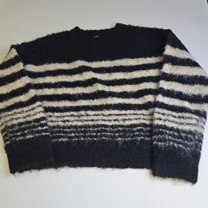 Universal Thread Black and Cream Striped Sweater